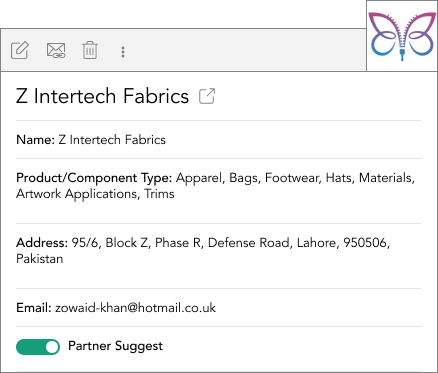 Z Intertech Fabrics Partner Card