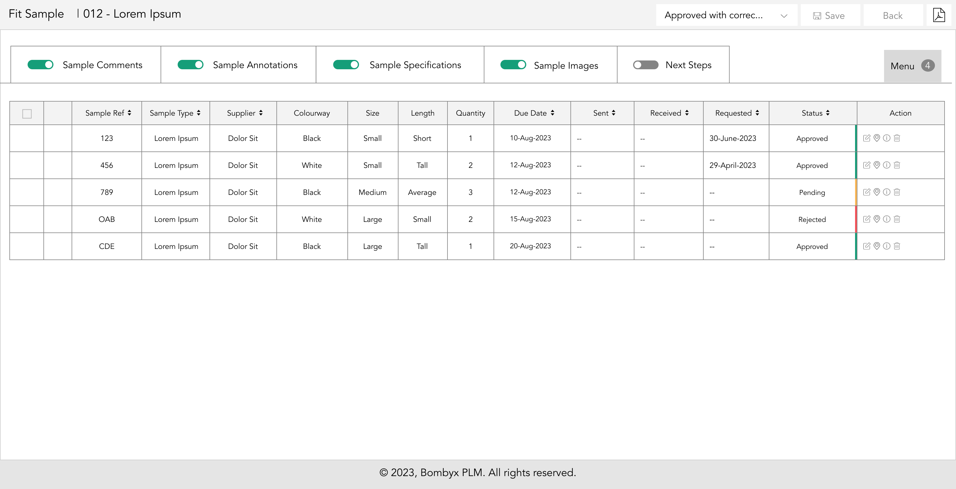 sample next steps